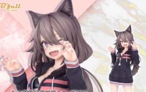 しゅがお氏によるオリジナルイラスト「パーカーおおかみっこ (「・ω・)「」1/7スケール塗装済み完成品フィギュアの受注が開始!