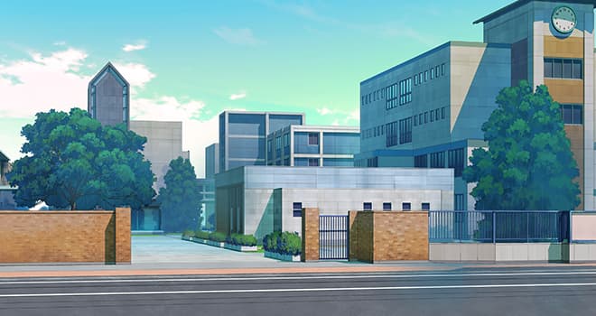 安達としまむら　聖地　学校　画像