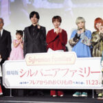 ＜（左）⼩中和哉監督、村⽅乃々佳さん、DAIGOさん、⿊島結菜さん、吉村由美さん（PUFFY）、大貫亜美さん（PUFFY）＞