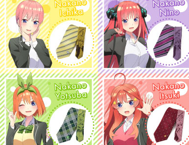 TVアニメ『五等分の花嫁∬』より五つ子それぞれをイメージした柄ネクタイが新登場！