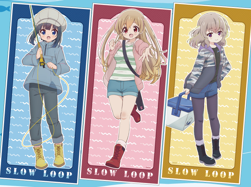 TVアニメ『スローループ』のB2タペストリー、キャラクター大判タオル、クリアファイル、アクリルポートレートが新登場！